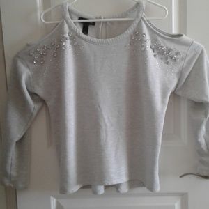 INC Cold Shoulder Top sz L embellished